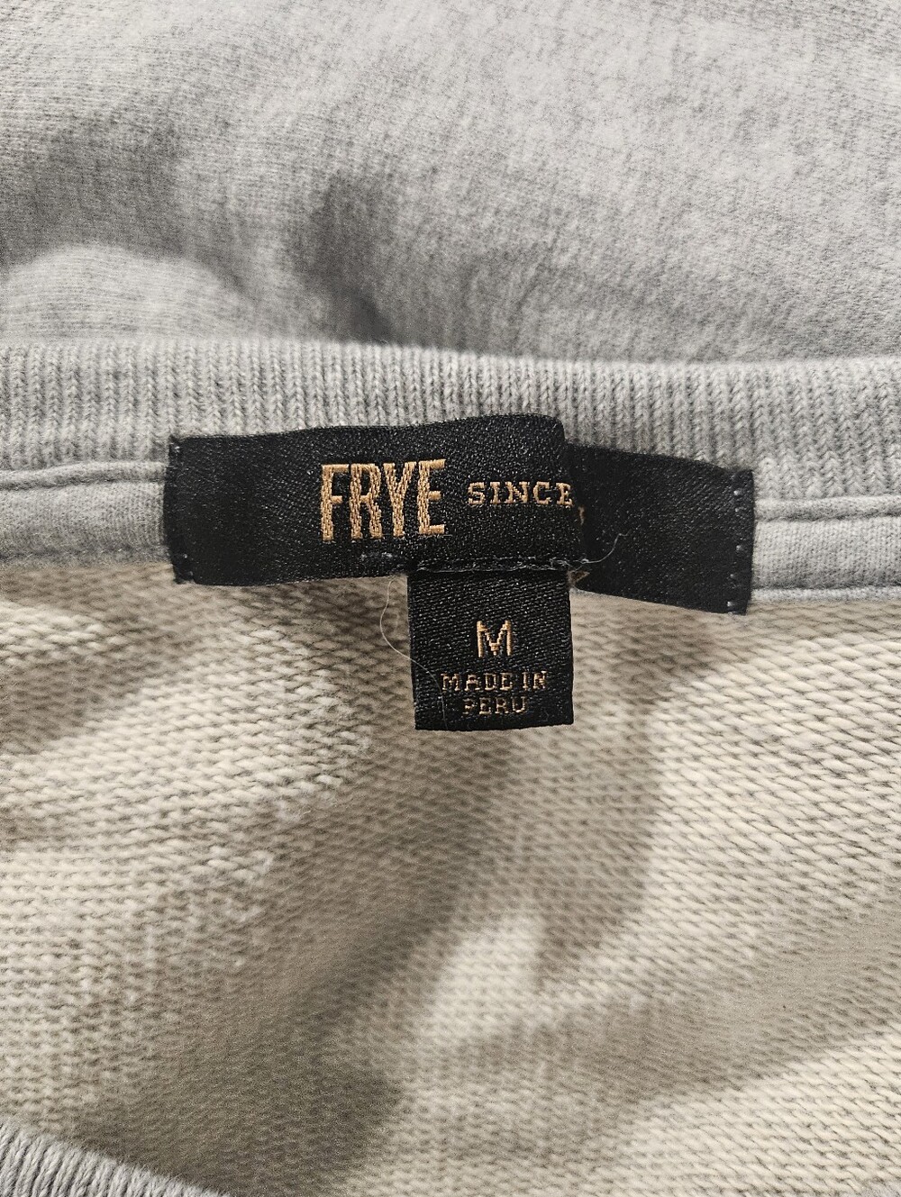 Frye Light Gray Crewneck Sweatshirt with Gold Lettering M - Picture 4 of 5